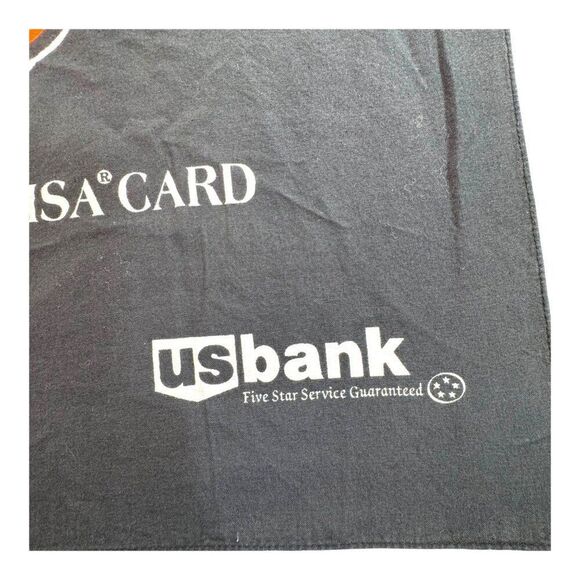 Harley-Davidson Bandana Black Cotton US Bank Logo Visa Credit Card Promo Biker - Picture 3 of 7